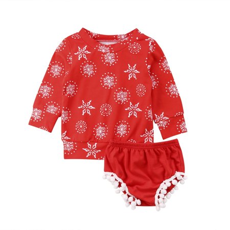 

Hot 2PCS Set Newborn Toddler Baby Girls Xmas Clothes Romper Pant Santa Claus Outfits
