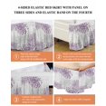 thumbnail image 6 of Floral Pattern Ruffle Bed Skirt California King Size Outline White Purple Chrysanthemum Graphic Adjustable Elastic Dust Bed Skirts Wrap Around Bedskirt Wrinkle Free Easy Fit with 18 Inch Drop, 6 of 8