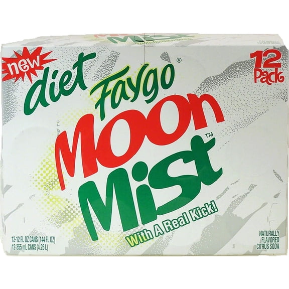 Moon Mist DIET citrus soda , 12-fluid ounce cans 12-pack suitcase box