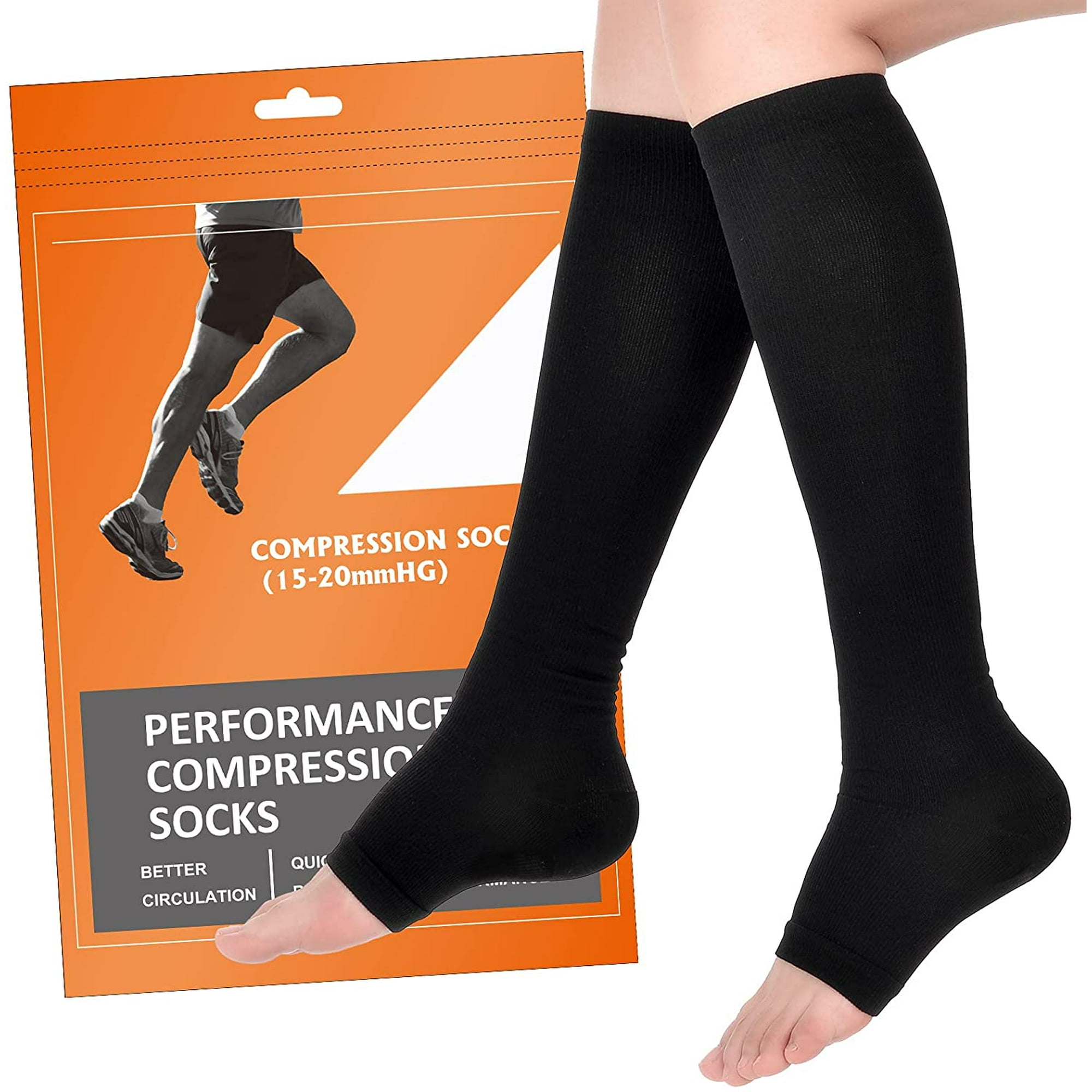 Chaussettes de Compression à Bout Ouvert Paires de Chaussettes