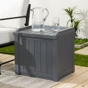 Suncast 22 Gal Outdoor Patio Small Deck Box with Storage Seat, Cyberspace