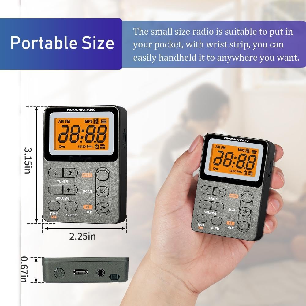 Topoint Portable AM/FM Digital Radio with 600mAh Battery photo 4