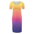 thumbnail image 5 of Frnrwgo Maternity Work Dresses Yellow Maternity Short Sleeve Dress Mama Baby Shower Pregnancy Dress S-XL, 5 of 6