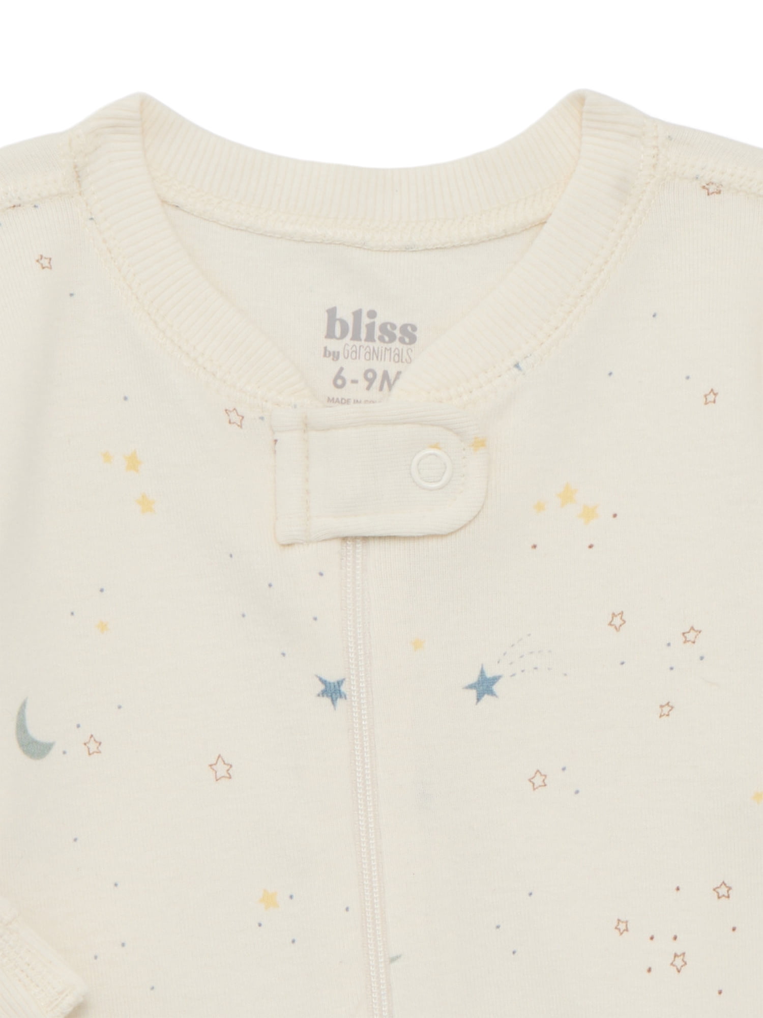Bliss by Garanimals Baby Boys or Girls Cotton Layette One Piece Footed Sleeper Pajamas, Sizes Newborn-9 Months