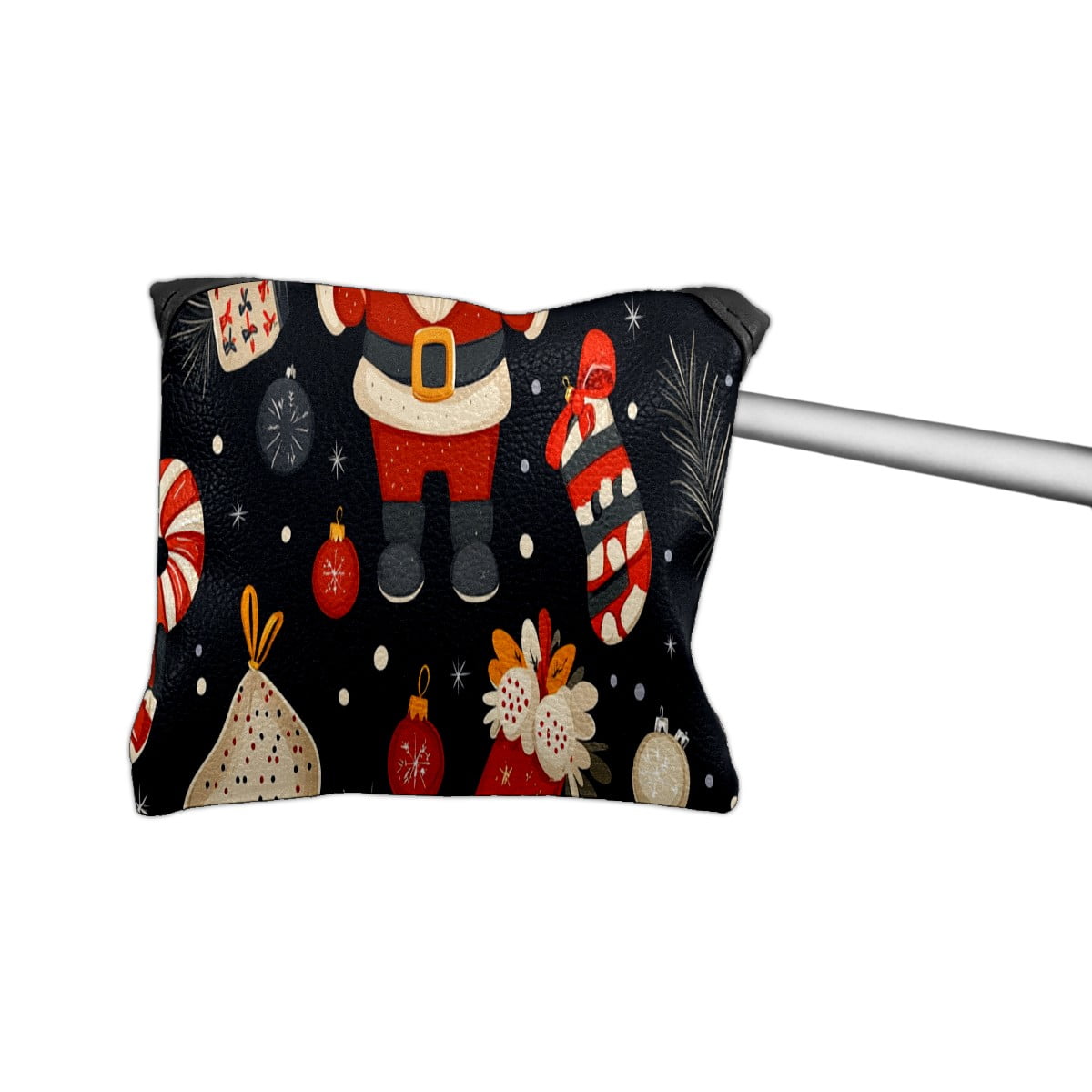 Golf Mallet Putter Cover Premium Leather Golf Putter Head Cover with Magnetic Closure Golf Cover for Men and Women Christmas Pattern