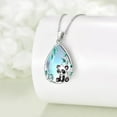 thumbnail image 4 of DOLIOX Moonstone Necklace 925 Sterling Silver Fox/Axolotl/Cat/Raccoon/Penguin/Frog/Panda/Highland Cow Pendant Necklace Animal Jewelry Gifts for Women, 4 of 10
