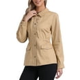 thumbnail image 5 of INSPIRE CHIC St. Patrick's Day Women's Utility Jackets Drawstring Waist Flap Pocket Zip Button Jackets L Tan Khaki, 5 of 7