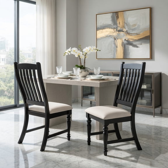 Demi Bonn Mid-Century Modern Dining Chair Set of 2, Upholstered Side Chair, Brown Beige Two-Tone