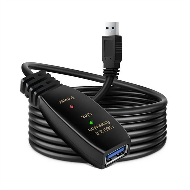 Cable de Extensión USB 3.0, Cable Amplificador de Señal, Tipo A, Cable Extensor Macho A Hembra para PC, Portátil, Cámara de Conferencia, 10 M