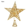 thumbnail image 2 of Estrella superior del árbol decoración de hierro forjado estrella de cinco puntas lentejuelas tridimensional estrella de cinco puntas suministros de decoración navideña 15 CM [dorado], 2 of 10