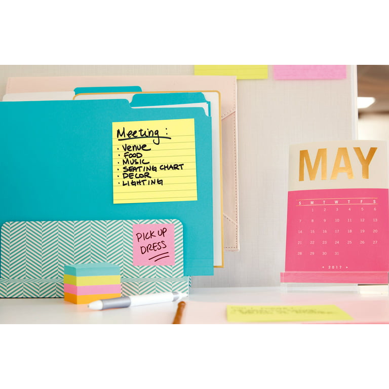 Post-it Super Sticky Dispenser Pop-up Notes, 4 in x 4 in Canary Yellow,  Lined, 5 Pads