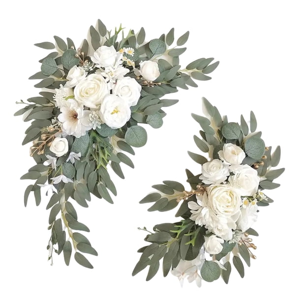 2 piezas de flores artificiales para arco de boda, arreglo floral DIY y decoración de fondo para ceremonia de boda, recepción, letrero de bienvenida, decoración