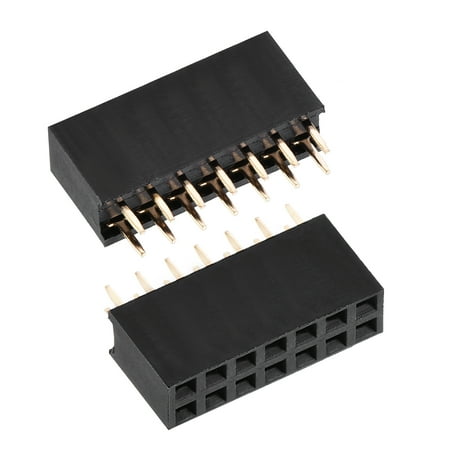 

Uxcell Straight Header Pin 14P 2 Row 2.54mm Pitch Copper Pin for Prototype Black 20 pack