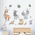 thumbnail image 2 of Calcomanías de pared de animales de la selva, elefantes, jirafas, safari, guarderías, habitación infantil, decoración de pared para sala de estar, 2 of 5