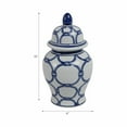 thumbnail image 3 of Traditional Decorative Ceramic Ginger Jar with Lid - Hand-Painted Ceramic - Classic Home Accent for Living Room, Office, Bedroom - 10" Blue & White, 3 of 10