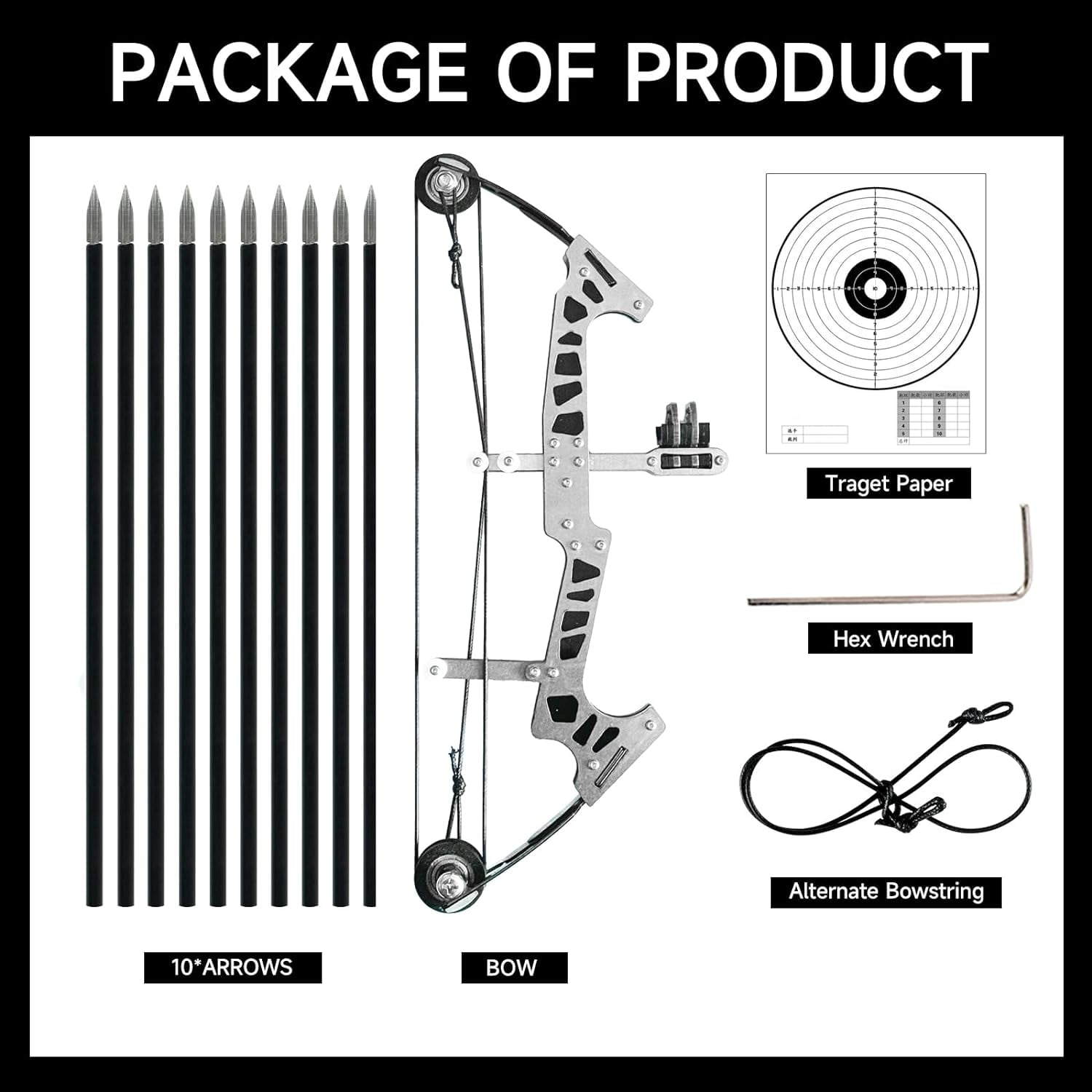Mini Archery Bow Set Right Hand Mini Compound Bow Mini Hunting Bow Metal Material Catapult RH/LH for Hunting Shooting Practice Archery Entertainment Fun