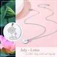 thumbnail image 4 of Birth Flower Disc Necklaces for Women with Birthstone Stainless Steel/Gold Plated/Sterling Silver Jan. to Dec. Guardian Month Floral Pendant Custom Engraved Dainty Jewelry +Gift Box, 4 of 7