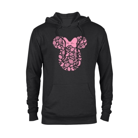Disney Minnie Mouse Pink Easter - Pullover Hoodie for Adults - Customized-Black