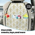thumbnail image 4 of White And Gold Geometry A Mats Back Seat Protectors, Car Seat Protector Vehicle Organizers Waterproof Cover Back Seat Cover for Kids with 3 Storage Pockets 2 Pack, 4 of 5