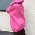 thumbnail image 4 of Sudadera con capucha Hip Pop de Color sólido para mujer ropa holgada de otoño con traje de calle con bolsillo, 4 of 8