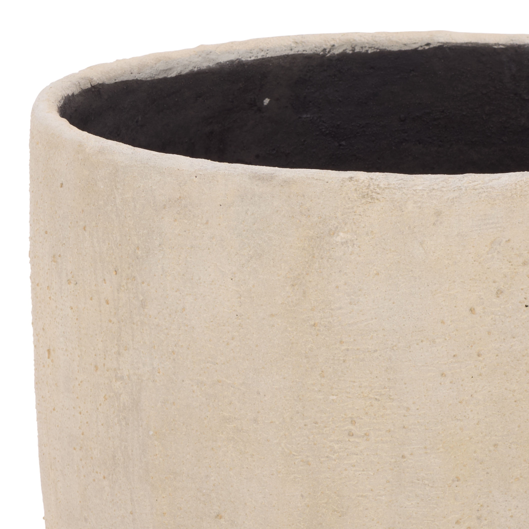 Safavieh 15.4" x 15.4" x 21.3" Round Beige Cement Bamboo Plant Pot