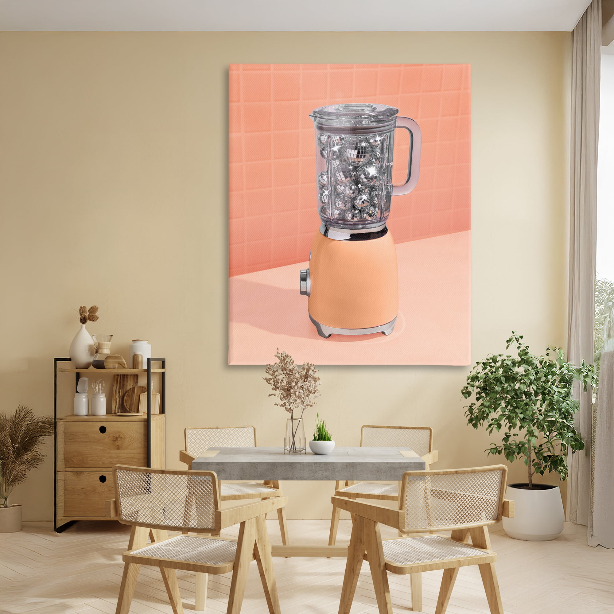 Stupell Industries Disco Drink Blender over Orange Canvas Wall Art, design by LISH Creative