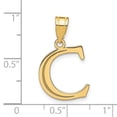 thumbnail image 3 of 14k Yellow Gold Etched Finish Block Letter C Initial Design Pendant, 3 of 3
