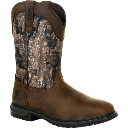 

Men s Rocky Worksmart Insulated WP Western Boot RKW0326 Realtree Timber Full Grain Leather 11.5 M