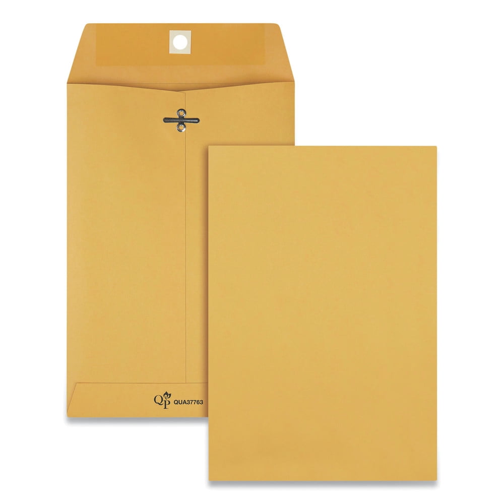 Quality Park Clasp Envelope 6 1/2 x 9 1/2 32lb Brown Kraft 100/Box