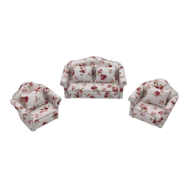 Auwer Mini Dollhouse Furniture Sofa Set Miniature Living Room Kids Pretend Play Toy Walmart Com Walmart Com