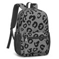thumbnail image 2 of Black and Gray Leopard Print Pattern 17" School Backpacks for Teens,Waterproof Oxford Fabric,S-Shape Padded Straps for School,Travel,Hiking,Camping, 2 of 6