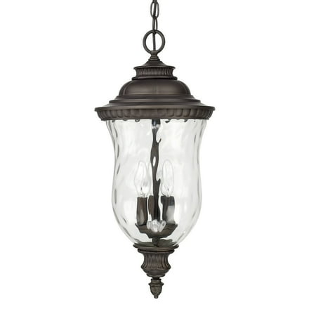 Castle Bronze Outdoor Hanging Lantern (Capital Lighting 9786OB Ashford - Three Light Outdoor Hanging Lantern, Old Bronze Finish with Hammered)