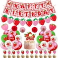 thumbnail image 1 of Strawberry 1st Birthday Party Decorations Include Strawberry Shortcake Birthday Banner Cake Toppers Balloons for Girl Berry First Sweet One Themed Birthday Berry Sweet Birthday Party Decorations, 1 of 5