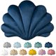 thumbnail image 1 of wonima44 Ashler 3D Throw Pillows Shell Shaped Accent Throw Pillow Covers, Soft Velvet Insert Included Cushion for Couch Bed Living Room, Pack of 1, Navy Blue, 14 X 11 inches, 1 of 1