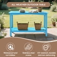thumbnail image 4 of Bstjewey Outdoor 48" 2-Tier Console Table, Weatherproof HIPS, Blue, 4 of 7