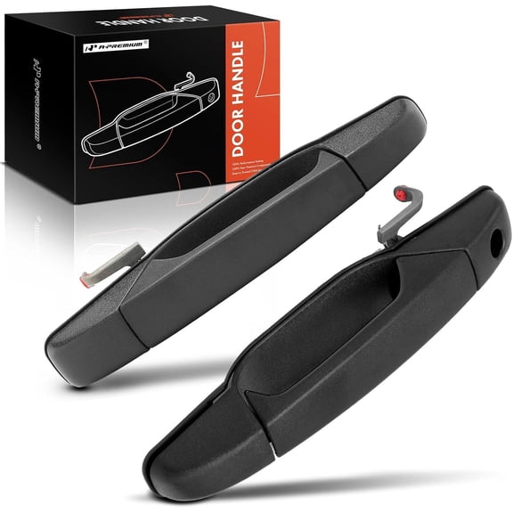 A-Premium Outside Exterior Door Handles Compatible with 2007 2008 2009 2010 2011 2012 2013 2014 Chevy Silverado 1500 Tahoe Suburban Avalanche & GMC Sierra Yukon, Textured Black, 2-PC Set, Front Side