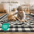 thumbnail image 4 of ODIKA 5'x7' Washable Area Rug Non-Slip, Chair-Friendly Bat Spooky Welcome Plaid Checkered Front Door Border Halloween Flowing Dynamic for Dining Room, Under Table, Home Office, 4 of 7