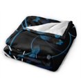 thumbnail image 4 of Super Soft Anti-Pilling Flannel Bed Blankets, Blue Leaves Cozy Fluffy Warm All Seasons Throw Blanket for Sofa Bedding, 40"x30", 4 of 8