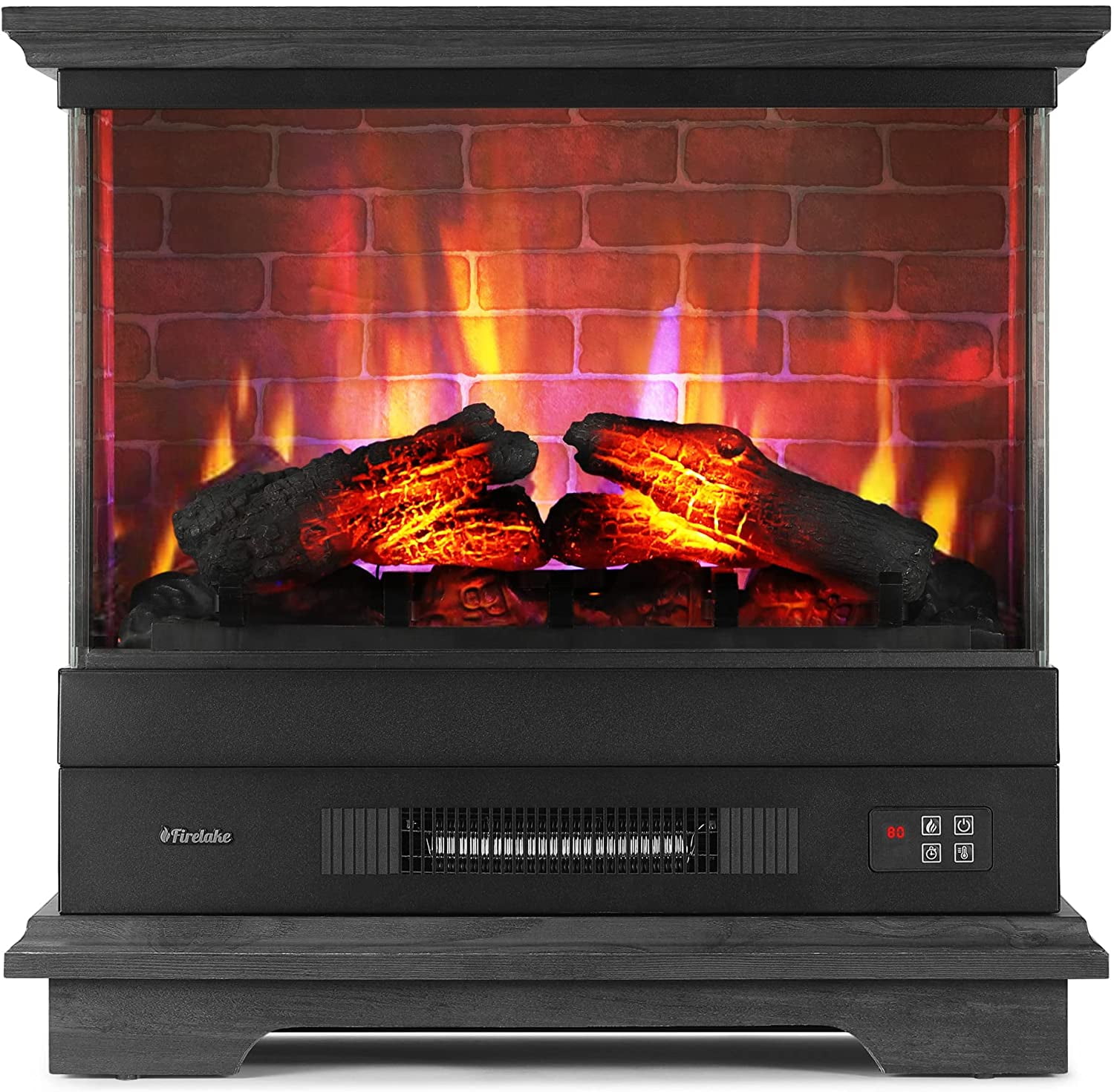 TURBRO Firelake 27-Inch Electric Fireplace Heater - Freestanding Fireplace  with Mantel, No Assembly Required - 7 Adjustable Flame Effects, Overheating  Protection, CSA Certified - 1400W, Black Walnut - Walmart.com