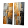 thumbnail image 3 of Designart "Gleaming Geometry Gold Grey painting III" Abstract Collages Wall Art Set Of 2 - Gold Abstract Gallery Set For Office Decor, 3 of 7