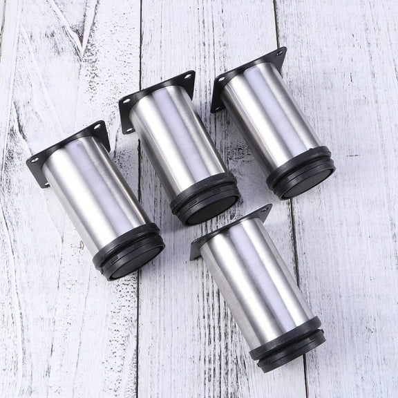 Masteelf 4pcs Stainless Steel Furniture Support Feet Adjustable Replacement Cabinet Legs Sofa Coffee Table Support Legs for Home (50x120mm)