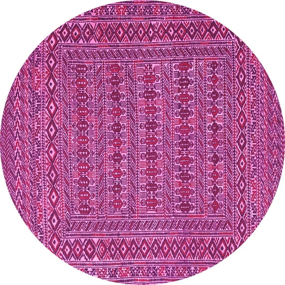 Ahgly Company Indoor Round Southwestern Pink Country Area Rugs, 7' Round