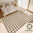 thumbnail image 2 of Washable Checke Rug x Low Pile Area Rug for Living Room Bedroom Nursery Modern Neutral Farmhouse Checkerboard Carpet Pet Kid Friendly, 2 of 9