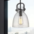 thumbnail image 3 of Innovations Lighting  Newton Bell - 1 Light 8" Stem Hung Pendant Seedy/Matte Black, 3 of 3