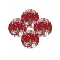 thumbnail image 7 of 15 Inch Round Placemats Set of 4, Red Christmas Non Slip Heat Insulation PP Table Mats, Xmas Snowman Truck Tree Balls Washable Place Mats for Kitchen Dining Party Table Decor, 7 of 7