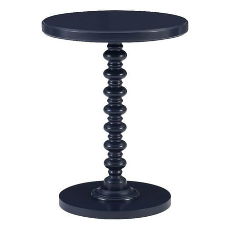 Maklaine Modern Transitional Wood Spindle Side Table in Navy Blue