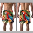 thumbnail image 3 of luoweisi Men's Beach Shorts Quick Dry Swim Trunks with Mesh Lining Parrot M, 3 of 5