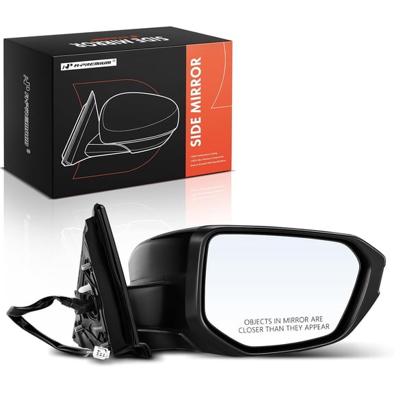 A-Premium Passenger Side Power Door Mirror - Compatible with Honda Civic 2016 2017 2018 2019 2020 2021 - Non-Heated Manual Folding Black Outside Rear View Mirror