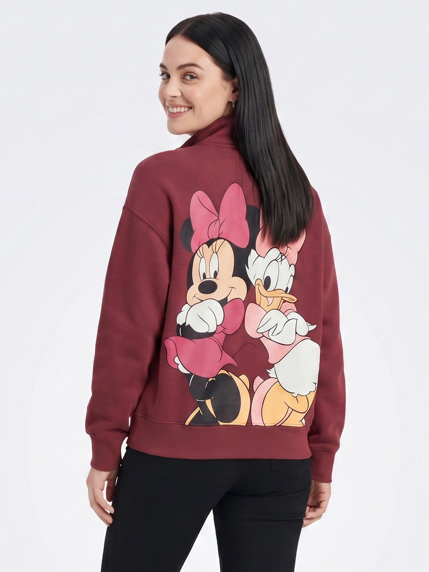 Minnie Mouse Womens Quarter Snap Pullover, Sizes XS-3XL