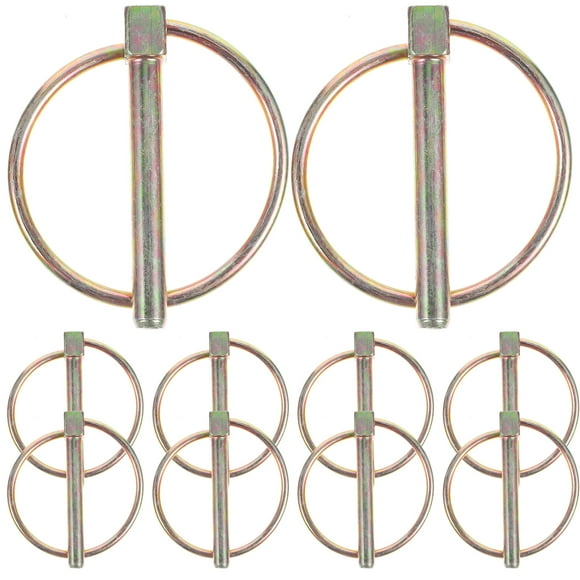 KAKOWELY 10Pcs Heavy Duty Lynch Pin with Rings Iron Lynch Pin Trailers Trucks Mowers Accessories,2.09"X1.77"X0.43"